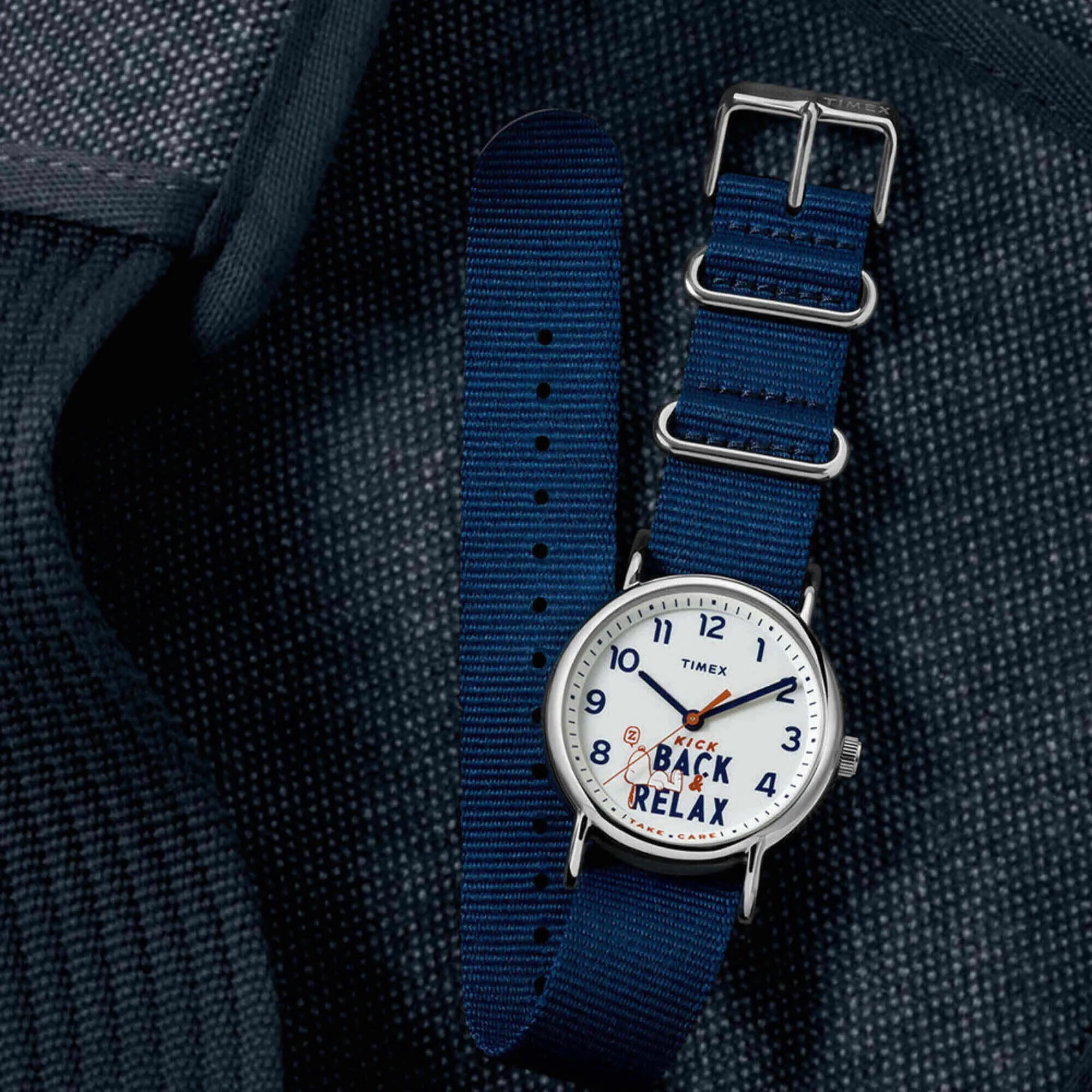 Timex Unisex Watch - Weekender Quartz White Dial Blue Fabric Strap | TW2V41900