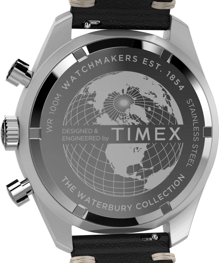 Timex Waterbury Chronograph Leather Strap Watch TW2Y18600