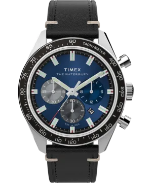 Timex Waterbury Chronograph Leather Strap Watch TW2Y18600