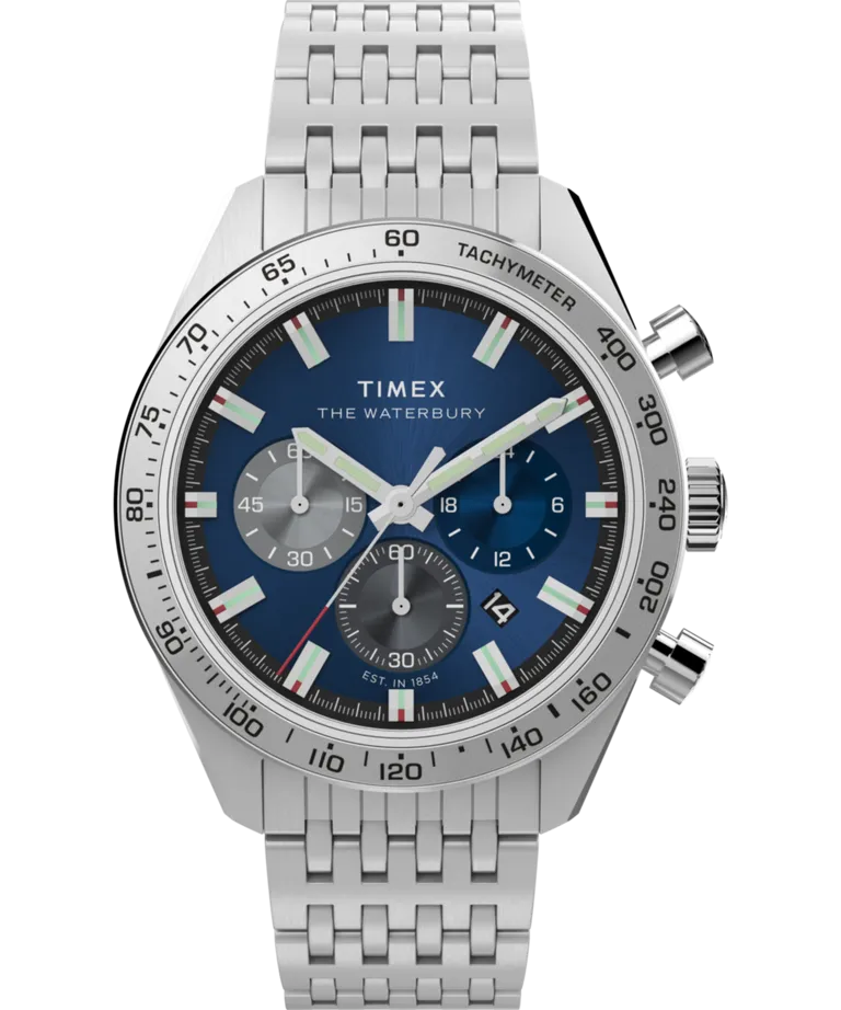 Timex Waterbury Chronograph Stainless Steel Watch TW2Y18500