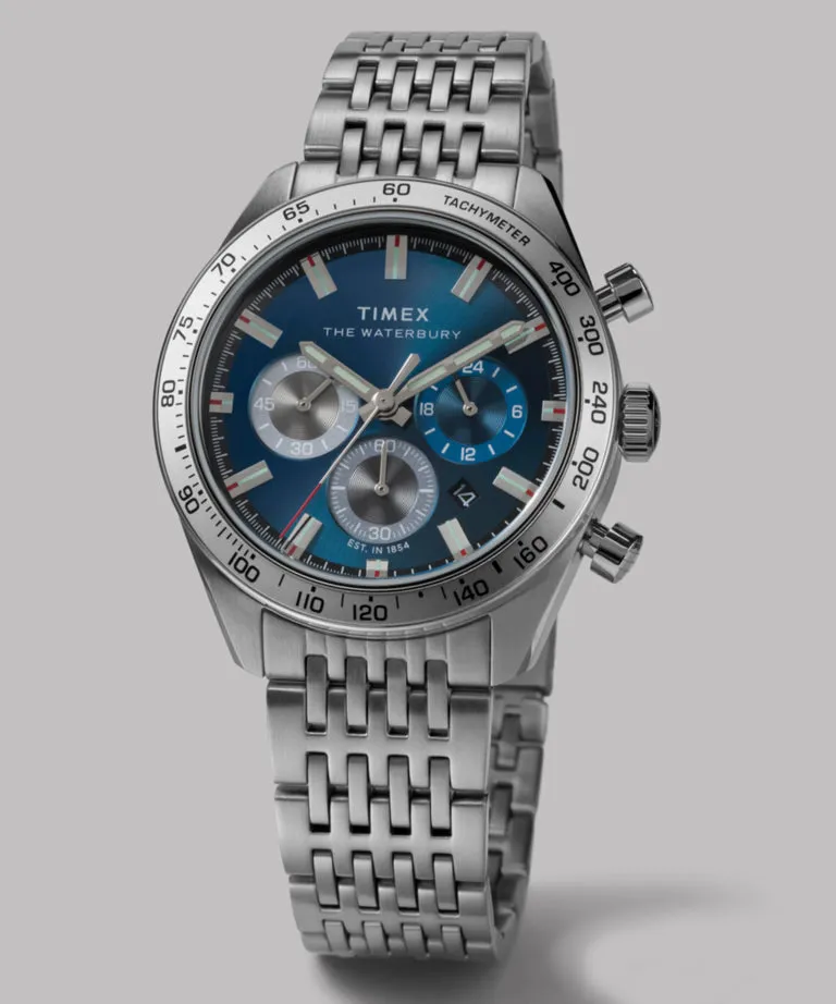 Timex Waterbury Chronograph Stainless Steel Watch TW2Y18500