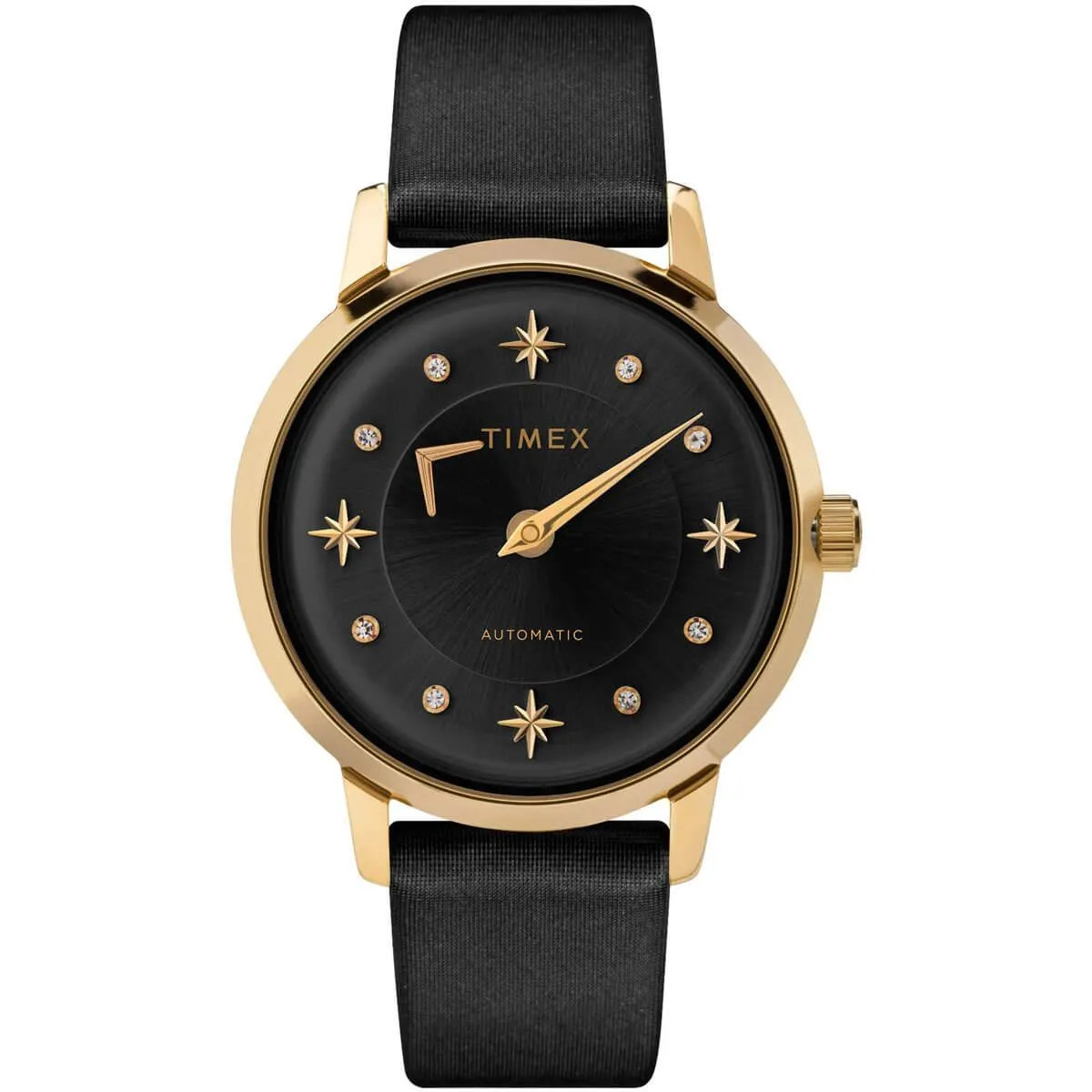 Timex Women's Automatic Watch - Celestial Opulence Black Dial Strap | TW2T86300VQ