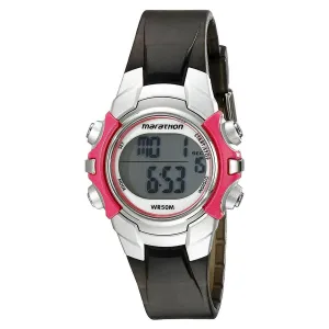 Timex Women's Chronograph Watch - Marathon Grey Digital Dial Rubber Strap | T5K807