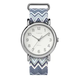 Timex Women's Fabric Strap Watch - Weekender Chevron Cream Dial Quartz | TW2R59200JV