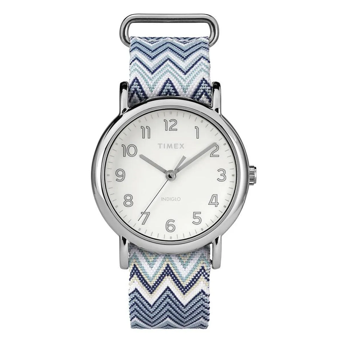 Timex Women's Fabric Strap Watch - Weekender Chevron Cream Dial Quartz | TW2R59200JV