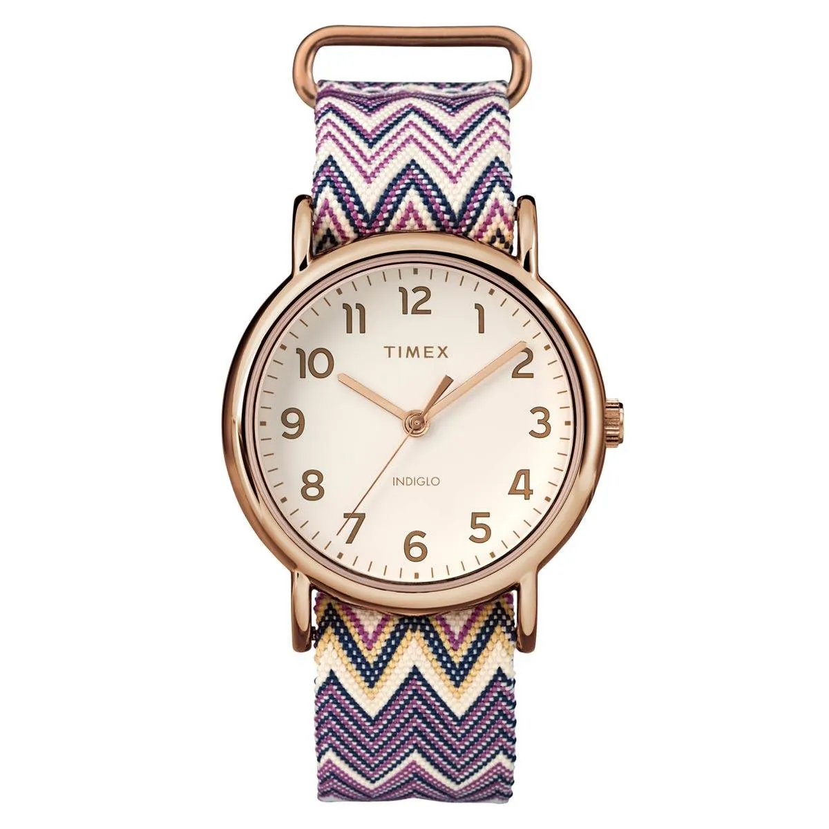 Timex Women's Fabric Strap Watch - Weekender Chevron Cream Dial | TW2R59000JV