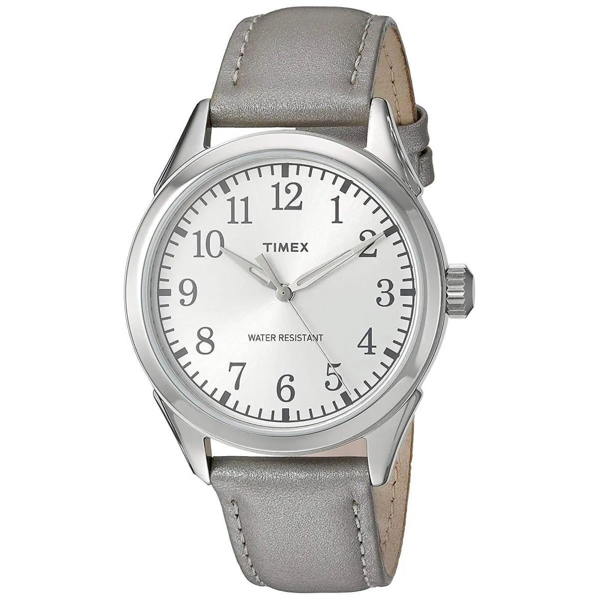 Timex Women's Quartz Watch - Briarwood Silver Tone Dial Leather Strap | TW2P99400