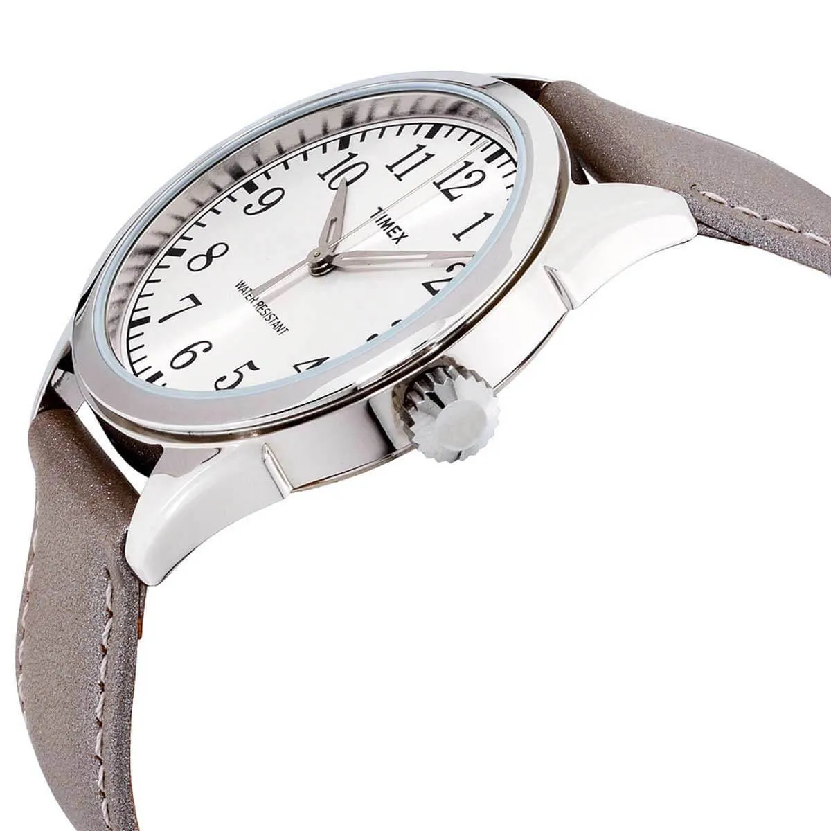 Timex Women's Quartz Watch - Briarwood Silver Tone Dial Leather Strap | TW2P99400