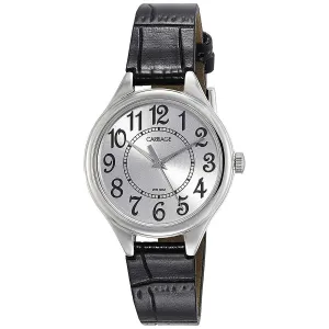 Timex Women's Quartz Watch - Carriage Silver Dial Black Leather Strap | C3C391