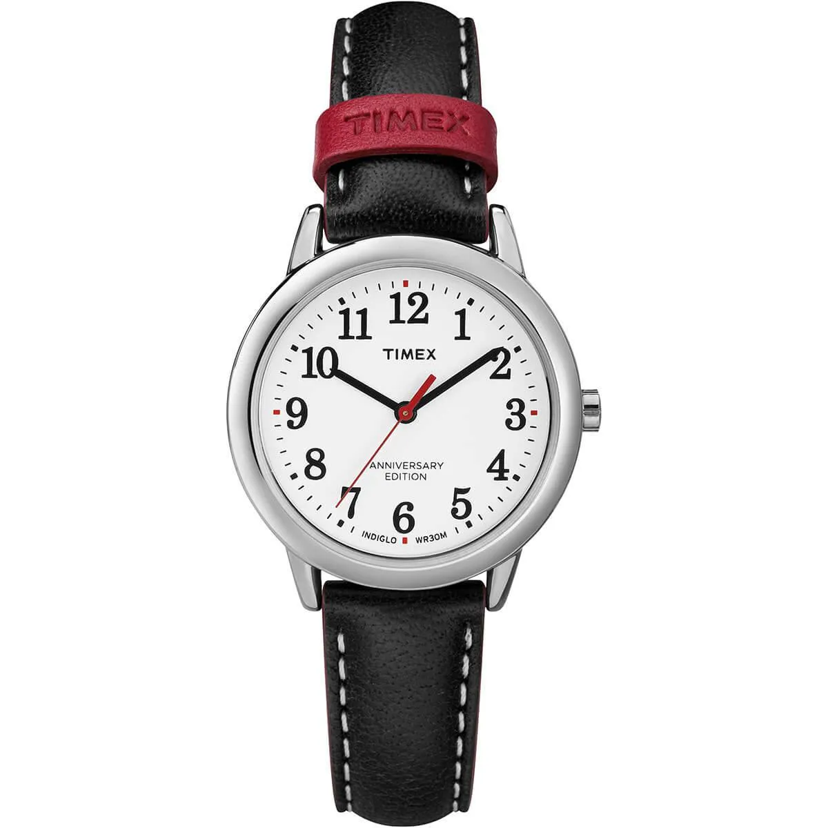 Timex Women's Quartz Watch - Easy Reader White Dial Black Leather Strap | TW2R40200