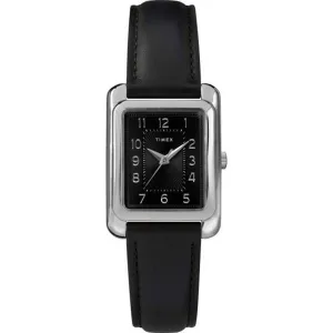 Timex Women's Quartz Watch - Meriden Black Dial Leather Strap | TW2R89700