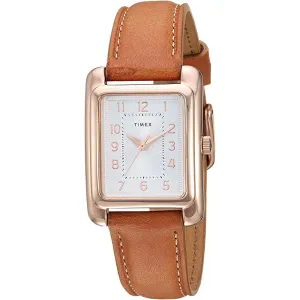 Timex Women's Quartz Watch - Meriden Silver Dial Leather Strap | TW2R89500
