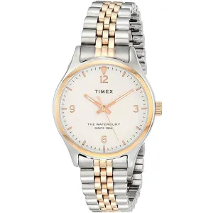 Timex Women's Quartz Watch - Waterbury White Dial Two Tone Bracelet | TW2T49200VQ