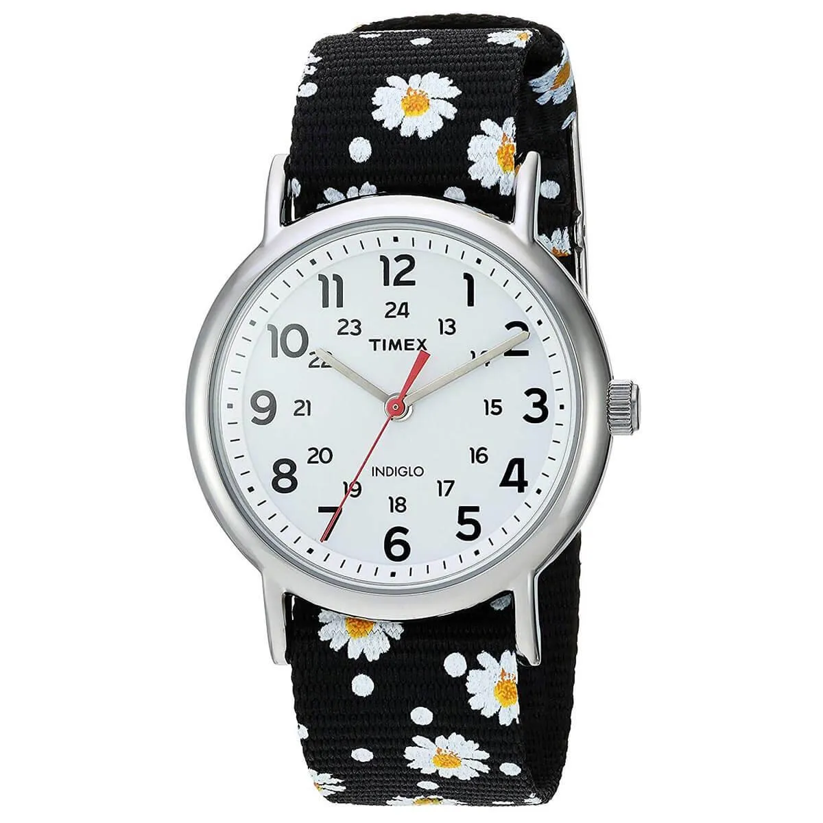 Timex Women's Quartz Watch - Weekender White Dial Nylon Strap | TW2R24100