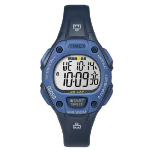 Timex Women's Strap Watch - Ironman Classic Chrono Alarm Dark Blue Resin | TW5M14100JV
