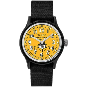 Timex Women's Watch - Anna Mag Face Yellow Dial Black Nylon Strap Quartz | TWLB38100VQ