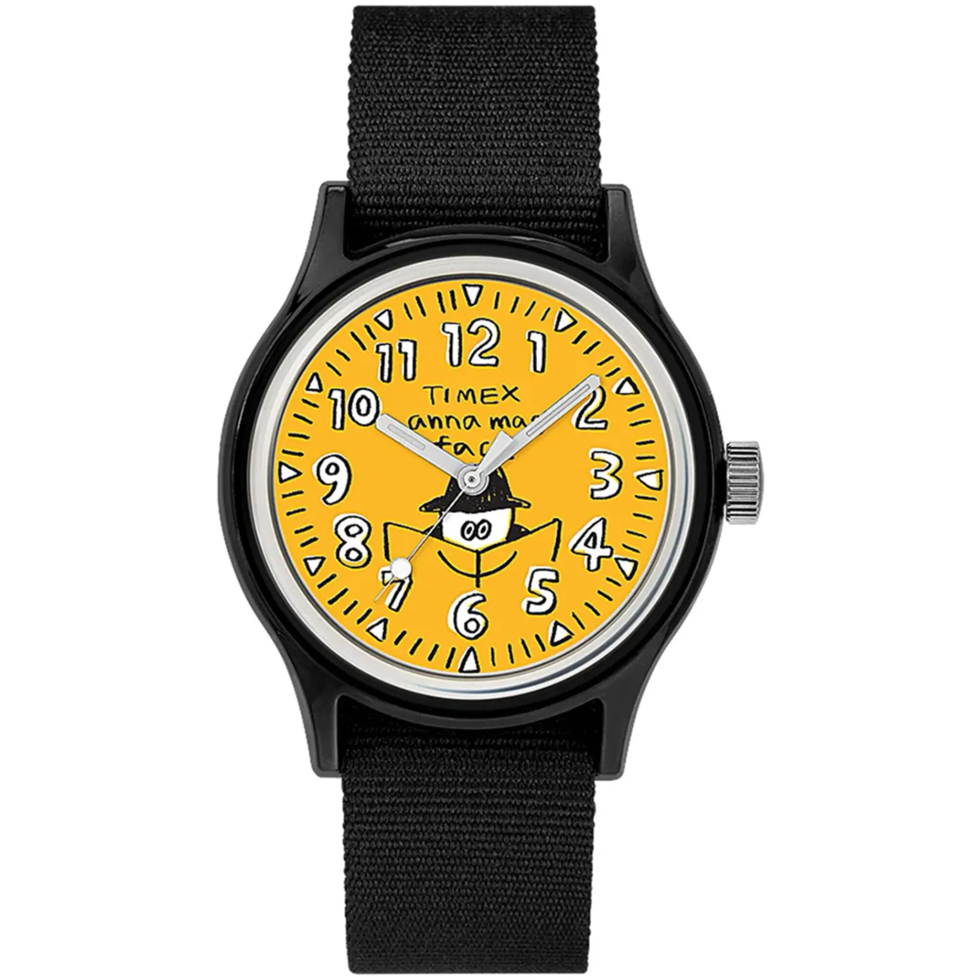 Timex Women's Watch - Anna Mag Face Yellow Dial Black Nylon Strap Quartz | TWLB38100VQ