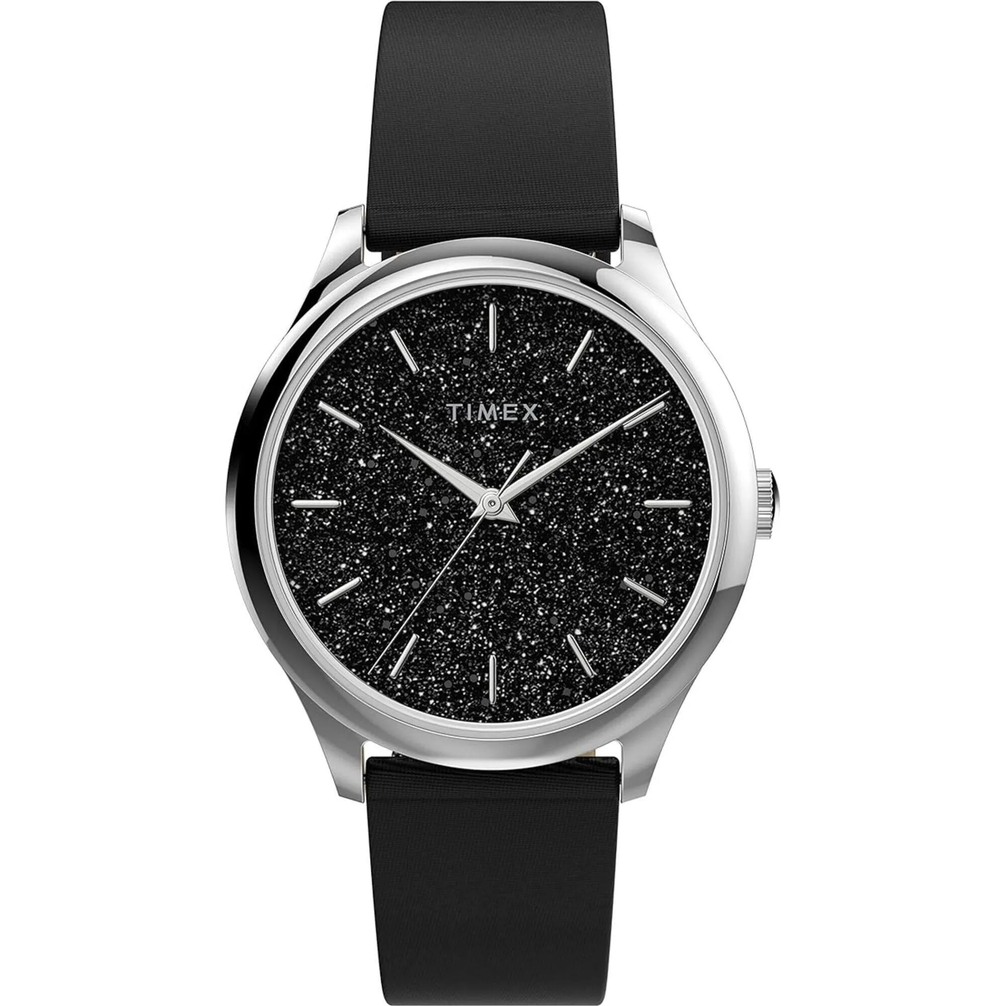 Timex Women's Watch - Celestial Black Glitter Dial Fabric Strap Quartz | TW2V01100VQ