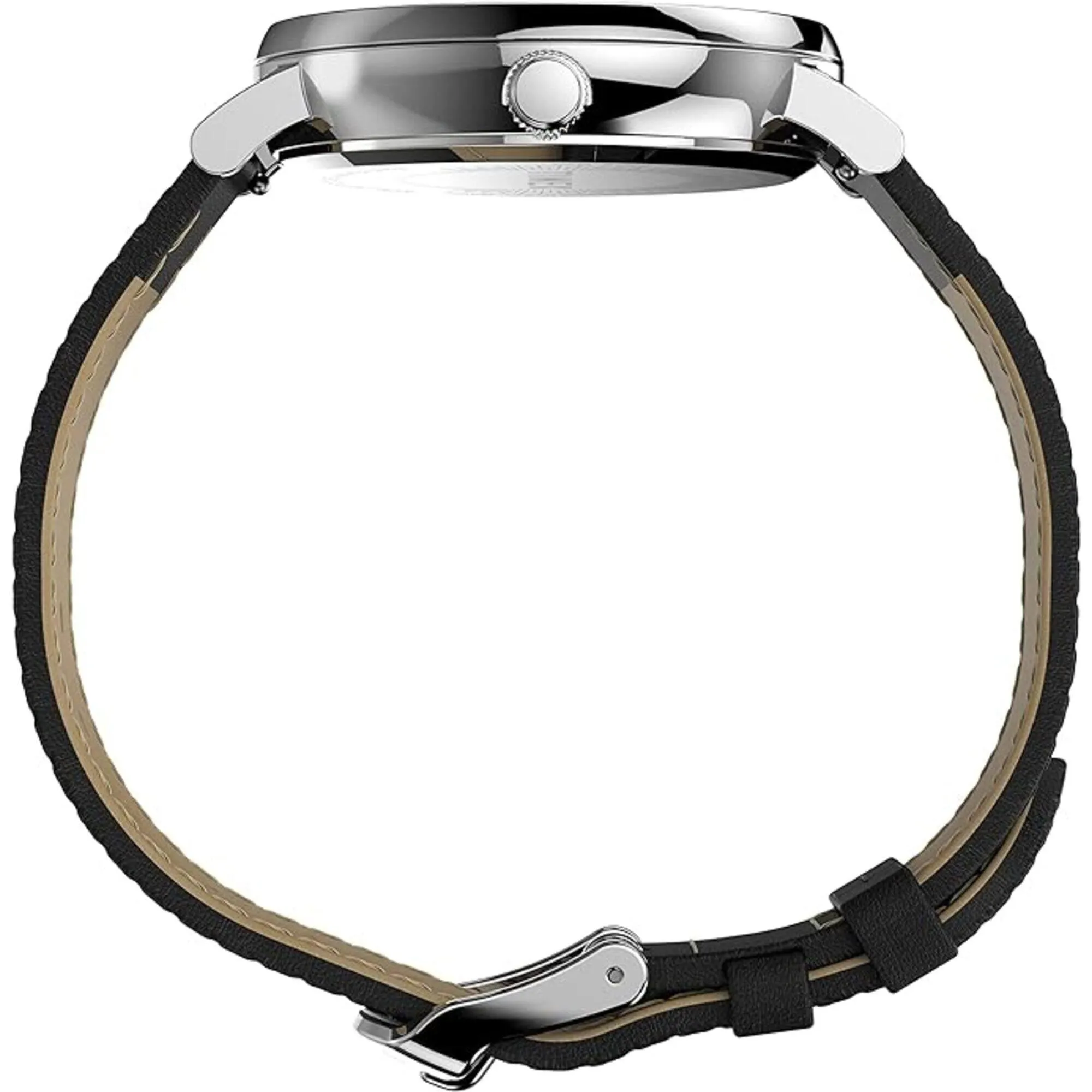 Timex Women's Watch - Fairfield Quartz White Dial Black Leather Strap | TW2U96100VQ