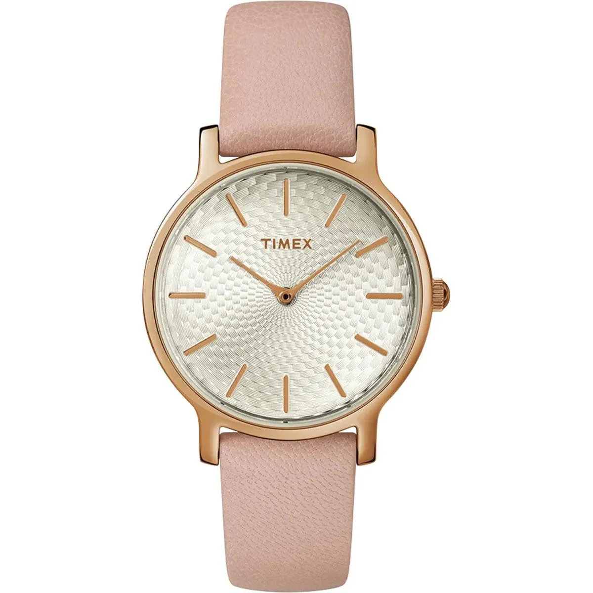 Timex Women's Watch - Metropolitan Silver Tone Dial Pink Leather Strap | TW2R85200