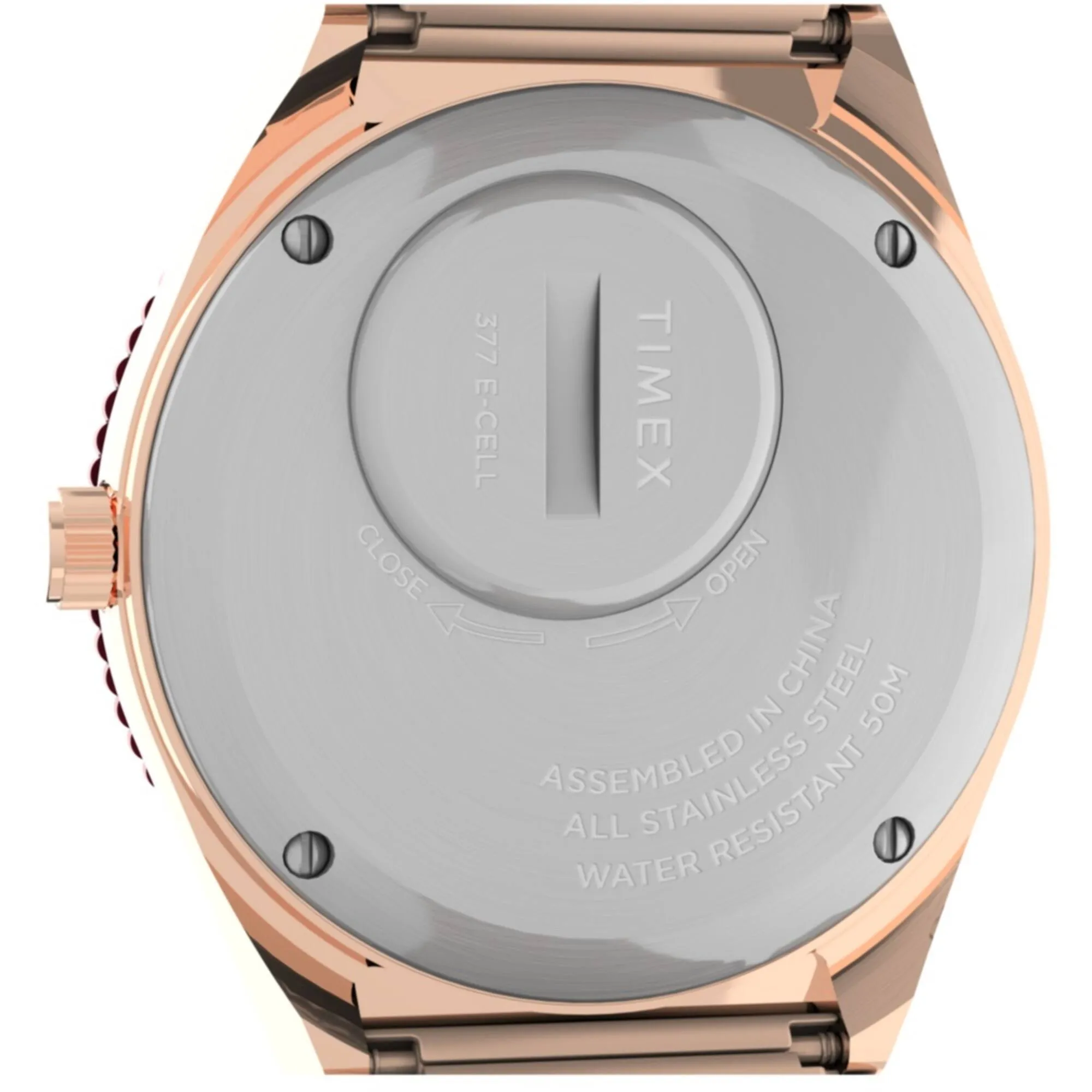 Timex Women's Watch - Q Malibu Rotating Bezel Pink Dial Expansion Bracelet | TW2V38600