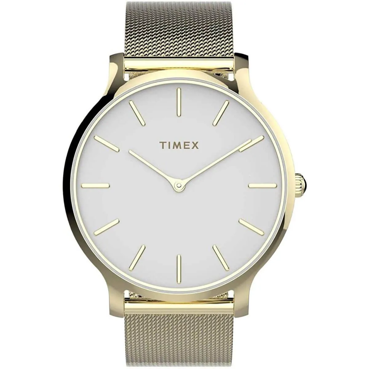Timex Women's Watch Transcend Quartz White Dial Mesh Bracelet TW2T74100VQ
