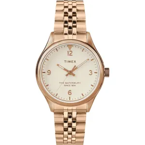 Timex Women's Watch - Waterbury Cream Dial Rose Gold Bracelet | TW2T36500VQ