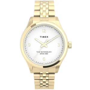Timex Women's Watch - Waterbury White Dial Yellow Gold Bracelet | TW2T74800VQ