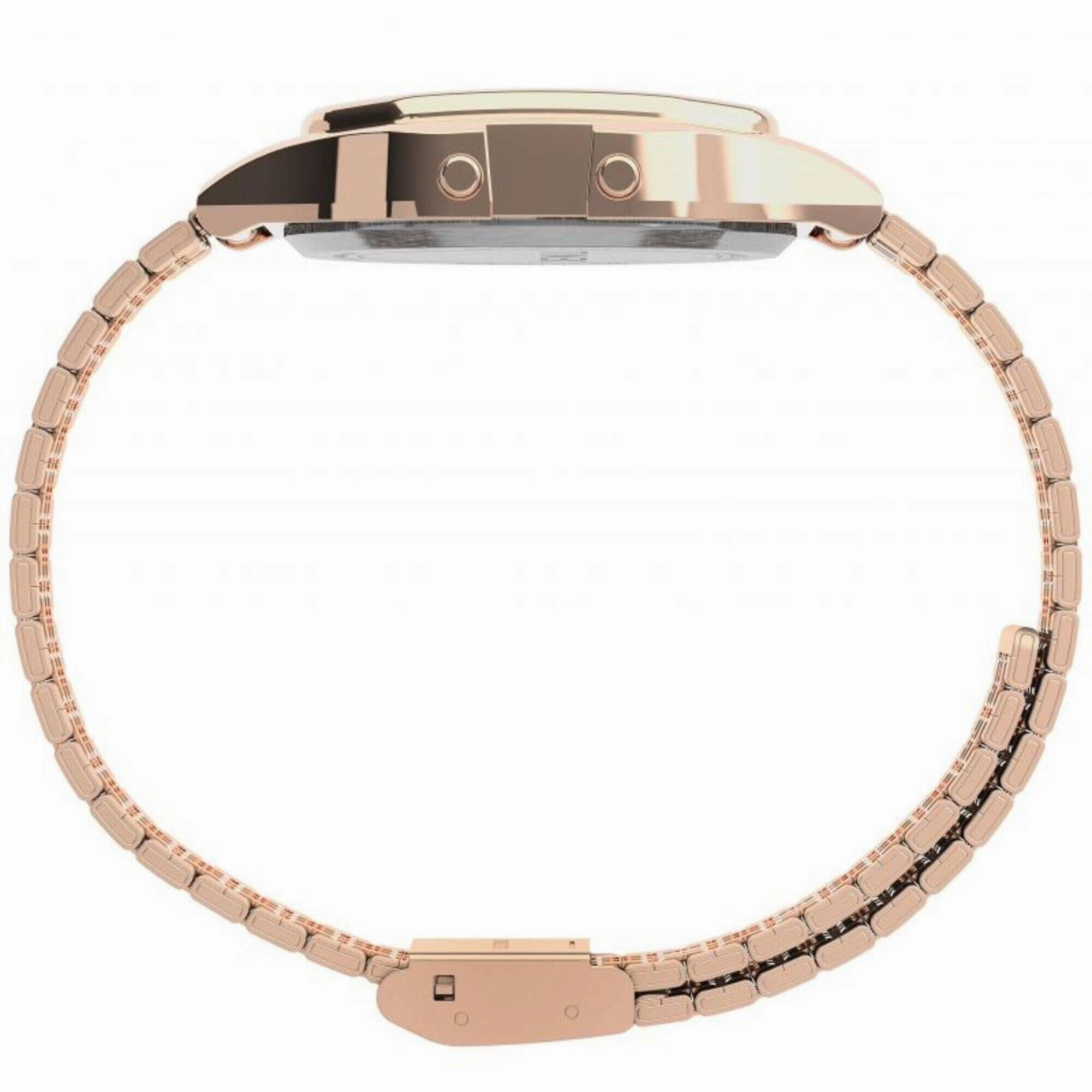 Timex Unisex Watch - T80 Blue Digital Dial Rose Gold Tone Bracelet | TW2U93600YB