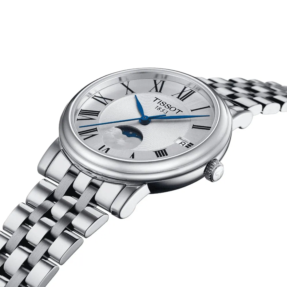 TISSOT CARSON MOONPHASE SWISS QUARTZ STAINLESS STEEL WOMEN'S WATCH T1222231103300