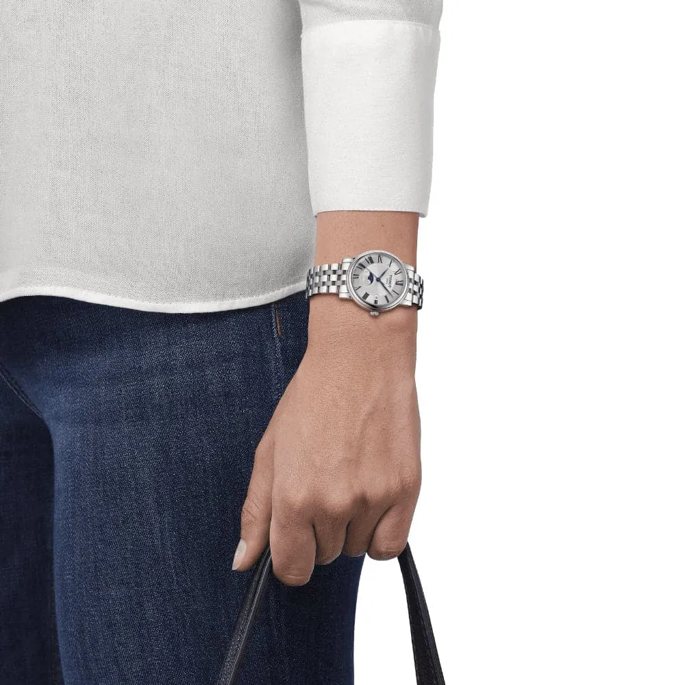TISSOT CARSON MOONPHASE SWISS QUARTZ STAINLESS STEEL WOMEN'S WATCH T1222231103300