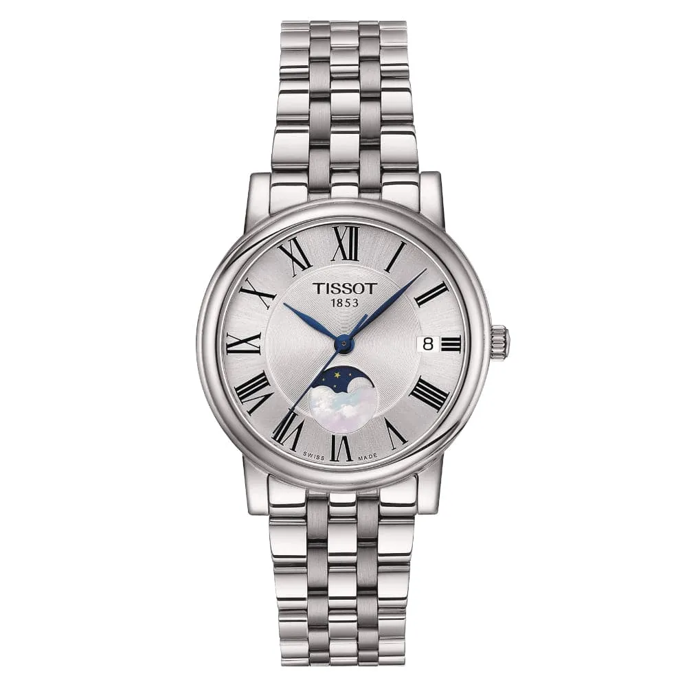 TISSOT CARSON MOONPHASE SWISS QUARTZ STAINLESS STEEL WOMEN'S WATCH T1222231103300