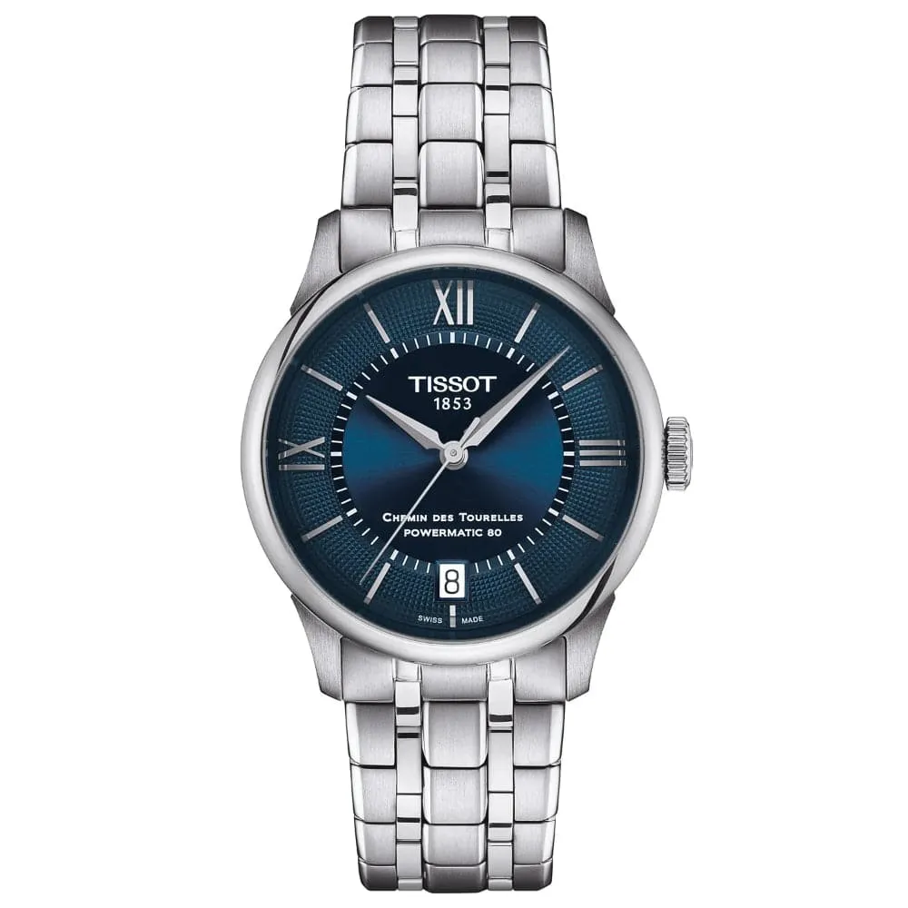 Tissot Chemin Des Tourelles Powermatic Silver Stainless Steel Strap Men Watch T1392071104800