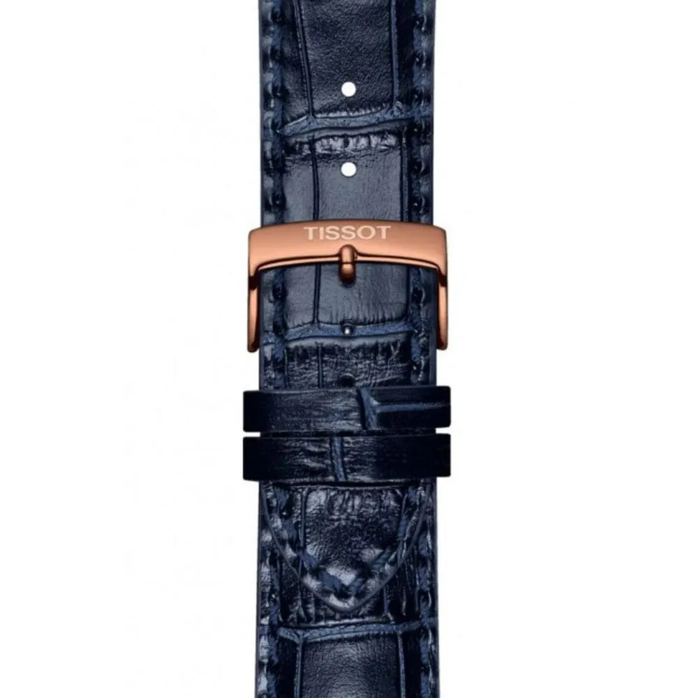 Tissot Chronograph Blue Dial Leather Strap Men Watch T1166173604200