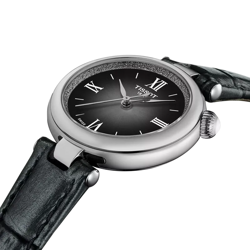 TISSOT DESIR BLACK DIAL BLACK SLIM LEATHER STRAP WATCH T1520101603800
