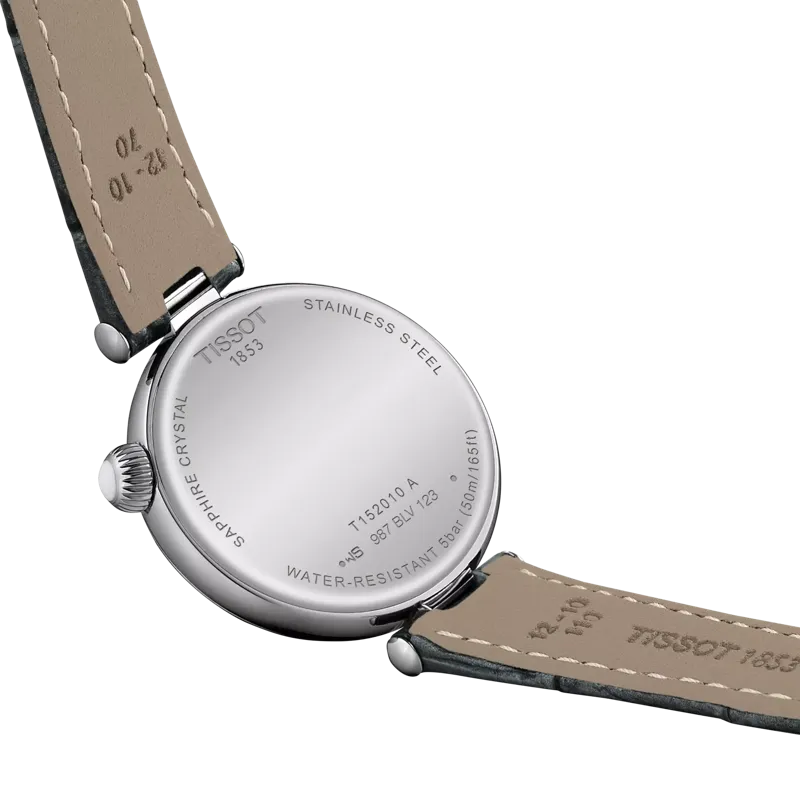 TISSOT DESIR BLACK DIAL BLACK SLIM LEATHER STRAP WATCH T1520101603800