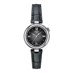 TISSOT DESIR BLACK DIAL BLACK SLIM LEATHER STRAP WATCH T1520101603800