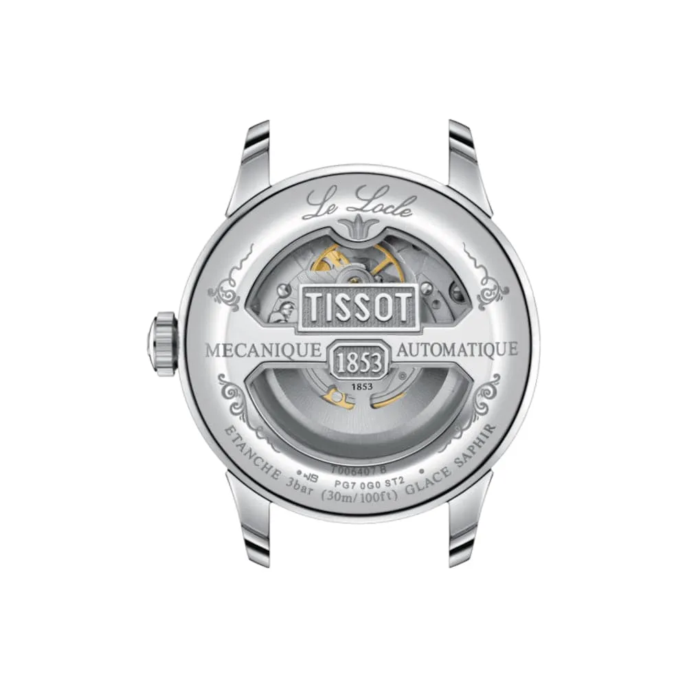 TISSOT LE LOCLE POWERMATIC 80 BROWN LEATHER MEN WATCH T0064071603301