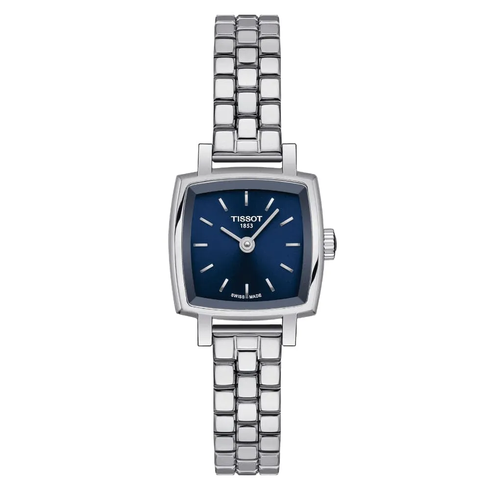 Tissot Lovely Square Blue Dial Silver Stainless Steel Strap Women Watch T0581091104101