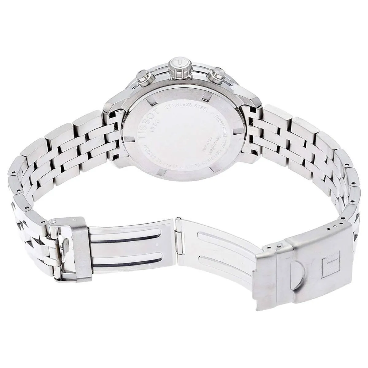 Tissot Men's Chronograph Watch - PRC 200 Silver Tone Dial Bracelet | T0554171103700