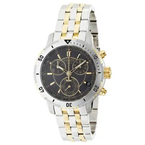 Tissot Men's Chronograph Watch - PRS 200 Black Dial Two Tone Bracelet | T0674172205100
