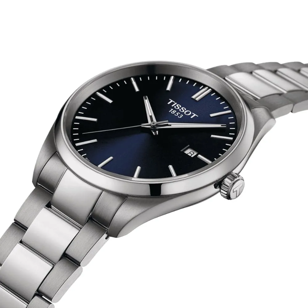 Tissot PR 100 Blue Dial Silver Stainless Steel Strap Men Watch T1504101104100
