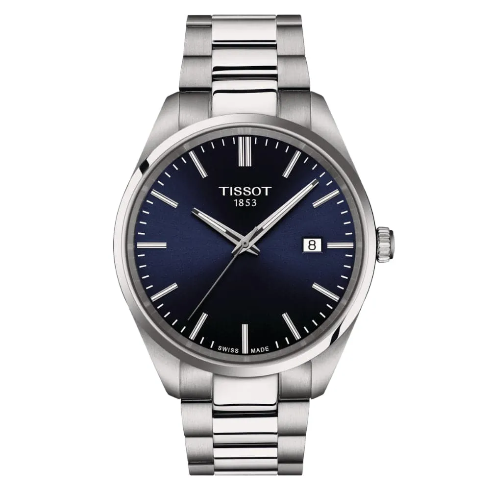 Tissot PR 100 Blue Dial Silver Stainless Steel Strap Men Watch T1504101104100