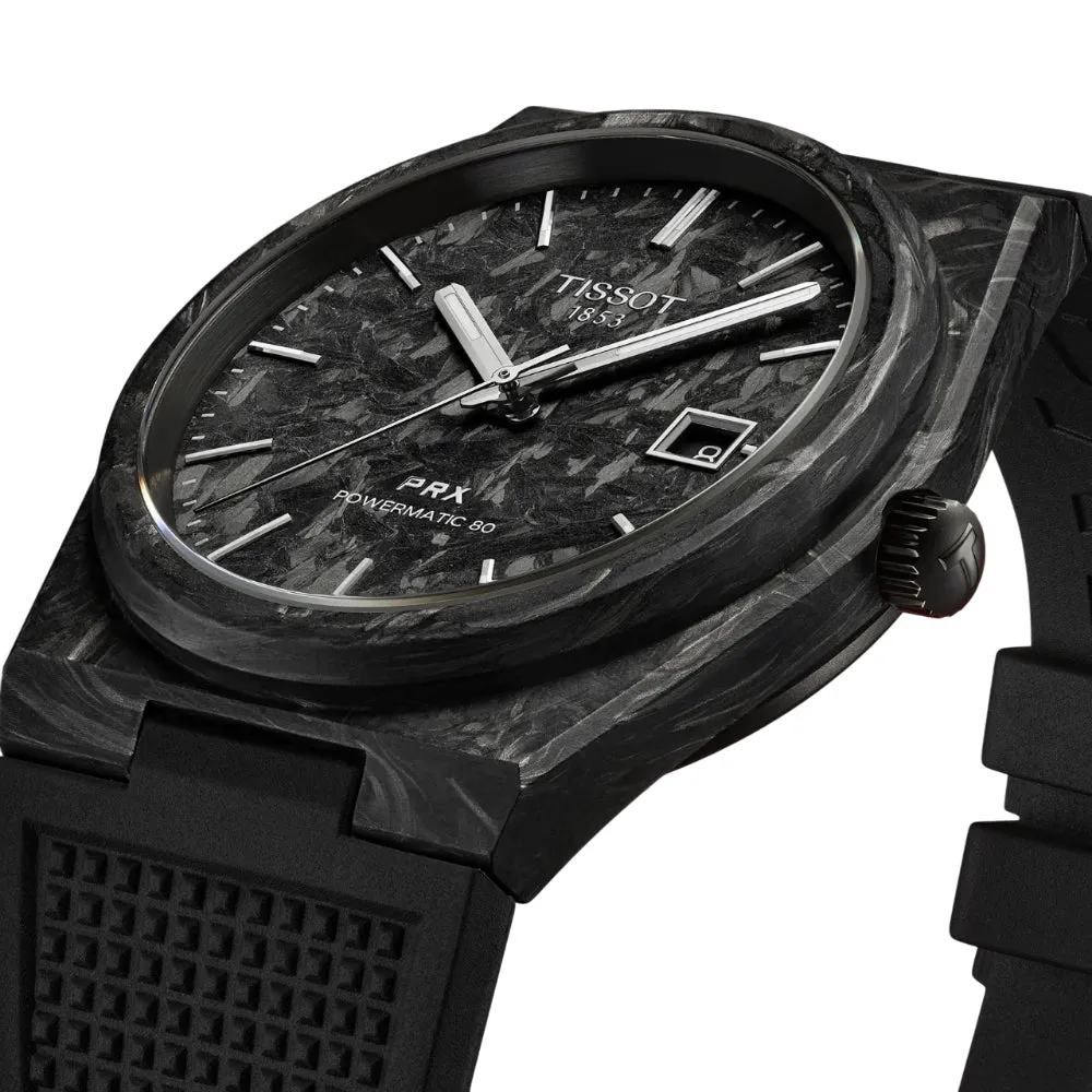 Tissot PRX Black Rubber Strap Men Watch T1379079720100
