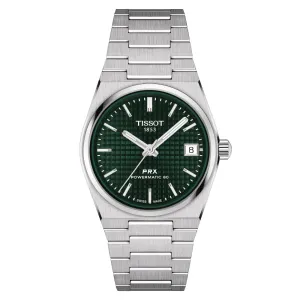 Tissot PRX Powermatic 80 Green Dial Silver Stainless Steel Strap Men Watch T1372071109100
