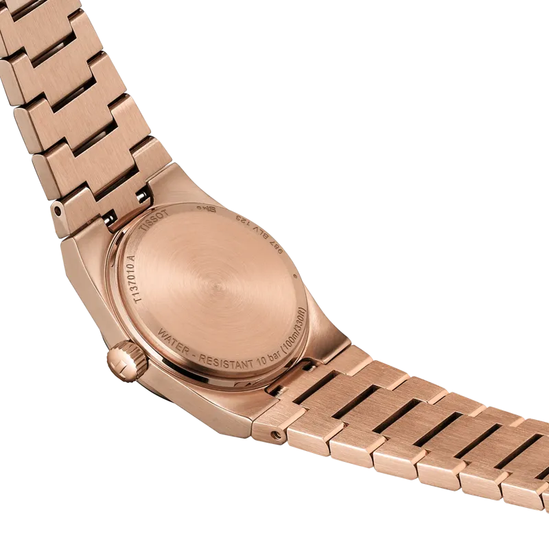 TISSOT PRX T1370103350600 25mm CARNATION GOLD STEEL WATCH
