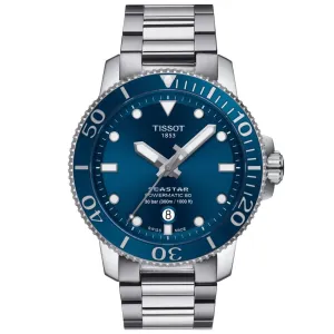 TISSOT SEASTAR POWERMATIC 80 BLUE DIAL STAINLESS STEEL MEN'S WATCH T1204071104103