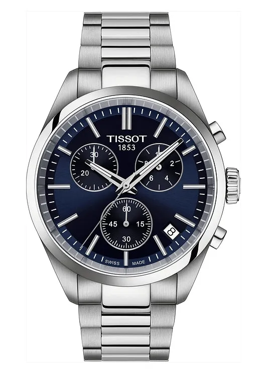 TISSOT SWISS PR100 CHRONOGRAPH T-CLASSIC BLUE DIAL T150-417-11-041-00