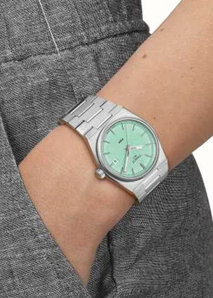 TISSOT SWISS PRX T CLASSIC 35MM LIGHT GREEN DIAL STAINLESS T137-210-11-091-00
