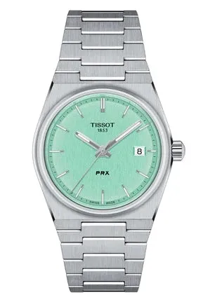 TISSOT SWISS PRX T CLASSIC 35MM LIGHT GREEN DIAL STAINLESS T137-210-11-091-00